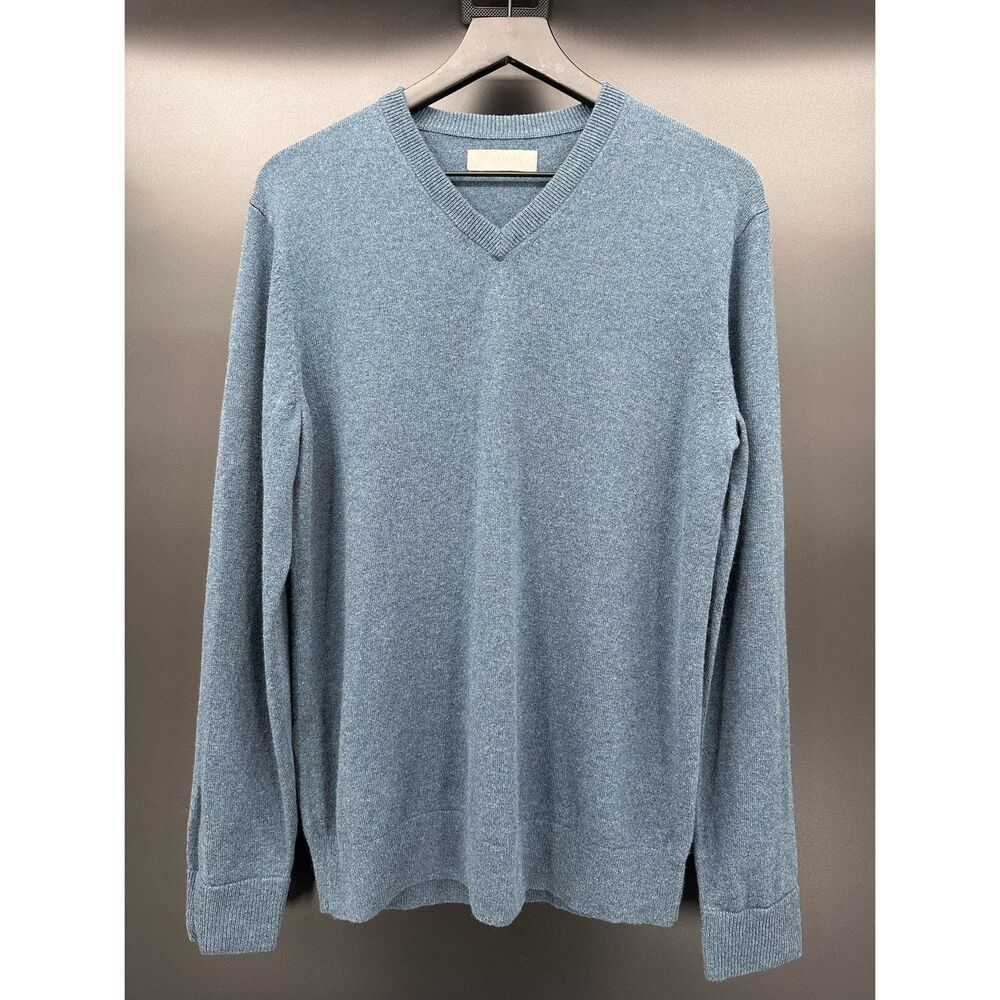 EVERLANE Men’s Cashmere V-Neck Blue Long Sleeve Sweater Medium